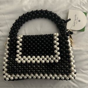 Kate Spade Black and White Mini Beaded Bag